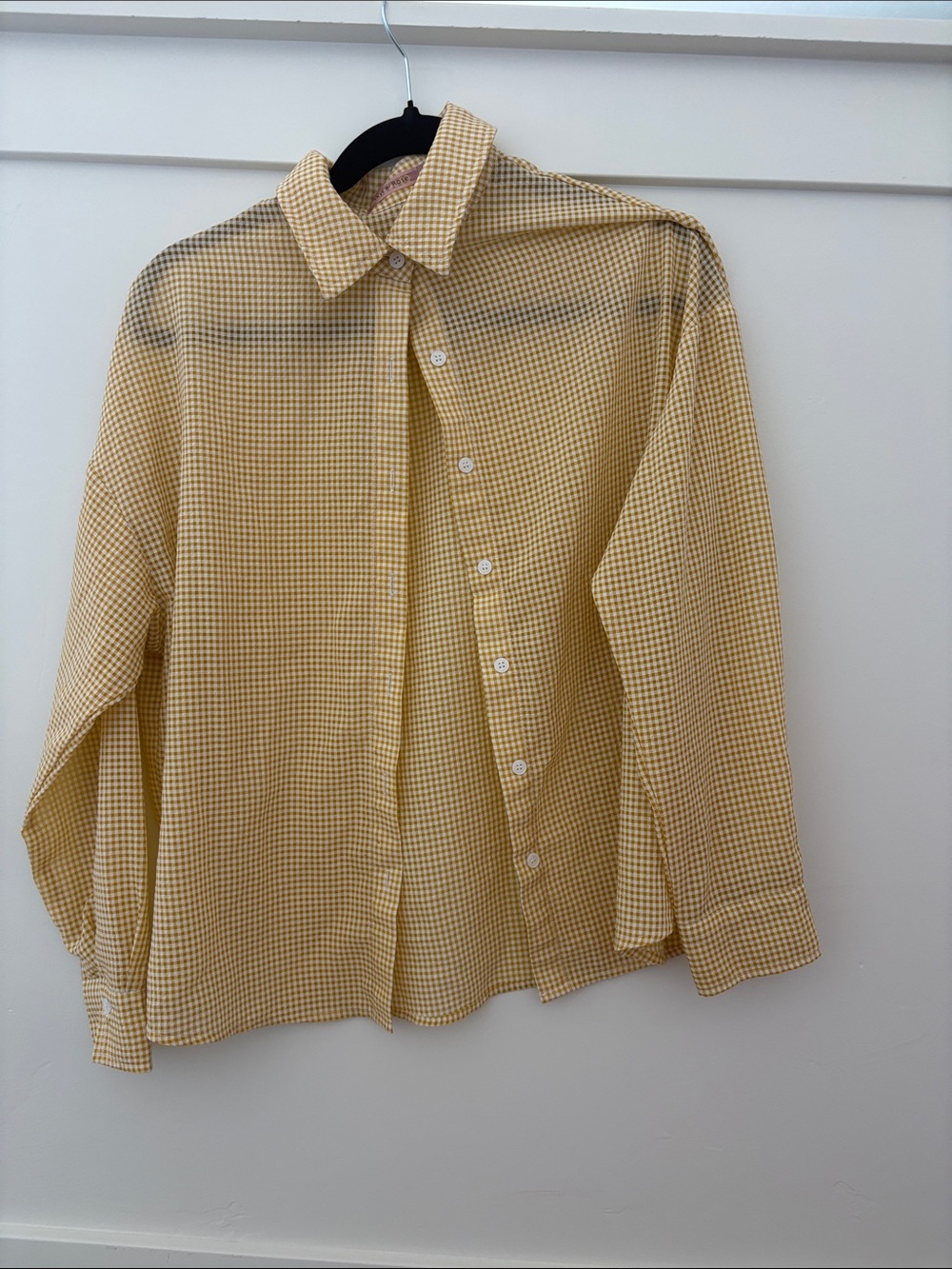 Yellow Gingham Long-Sleeve Shirt